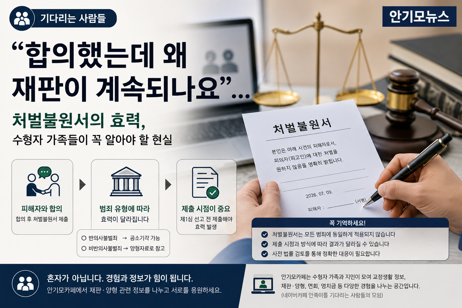 “합의했는데 왜 재판이 계속되나요”… 처벌불원서가 사건을 끝내는 경우와 양형에만 반영되는 현실