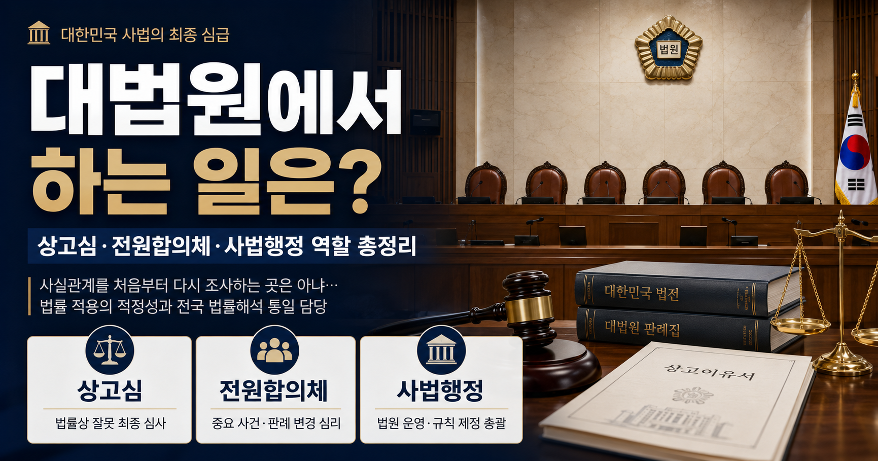 대법원에서 하는 일은? 상고심·전원합의체·사법행정 역할 총정리