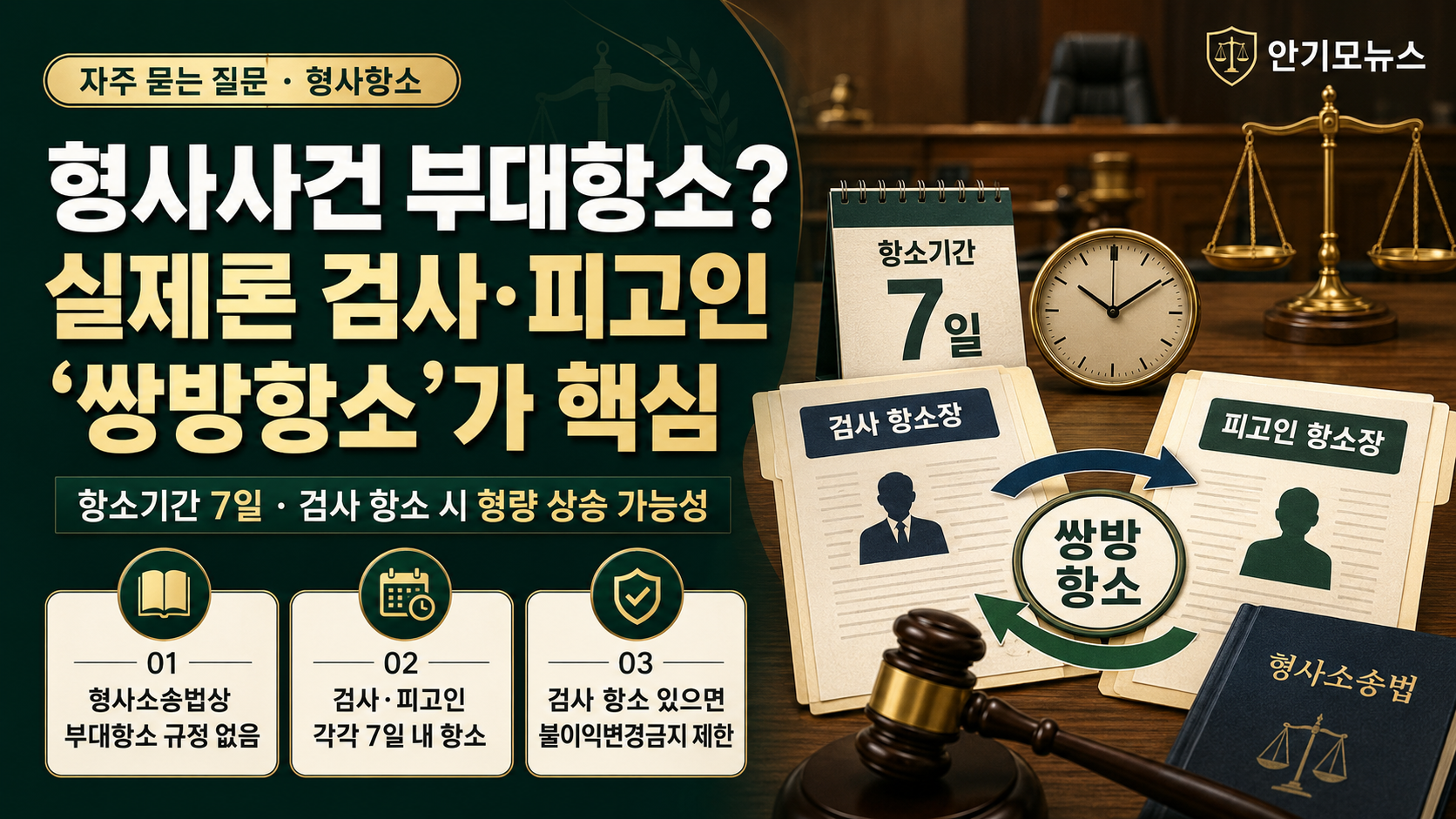 형사사건에도 부대항소가 있을까? 검사 항소와 불이익변경금지 총정리