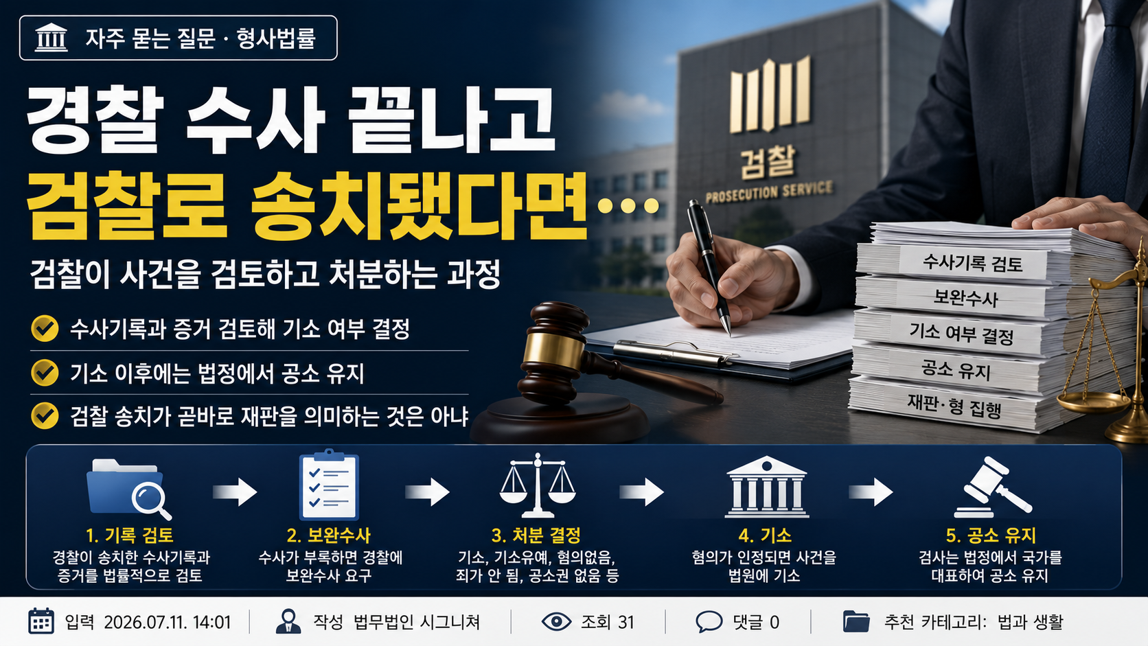 경찰 수사 끝나고 검찰로 송치됐다면…검찰이 사건을 검토하고 처분하는 과정