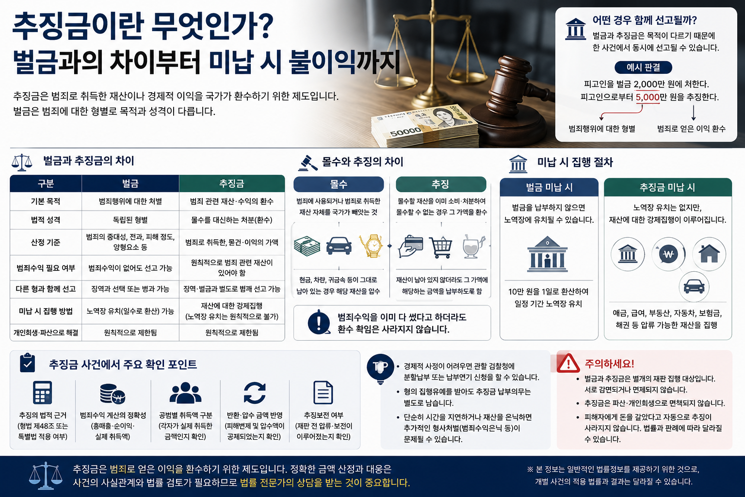 벌금 냈는데 추징금도 따로 내야 하나…범죄수익 환수와 미납 시 불이익 총정리