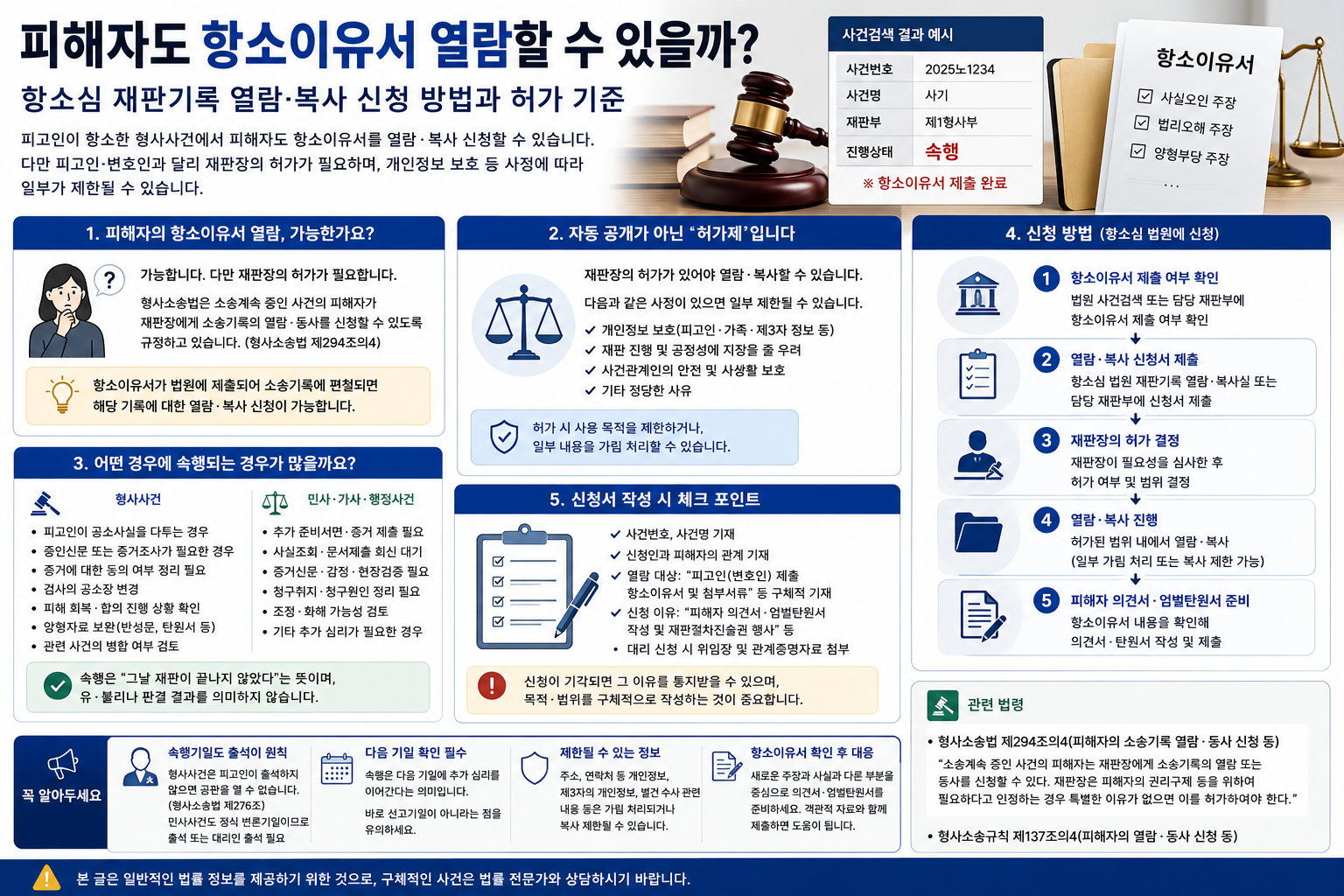 피해자도 피고인의 항소이유서를 볼 수 있을까…열람·복사 신청 방법과 허가 기준