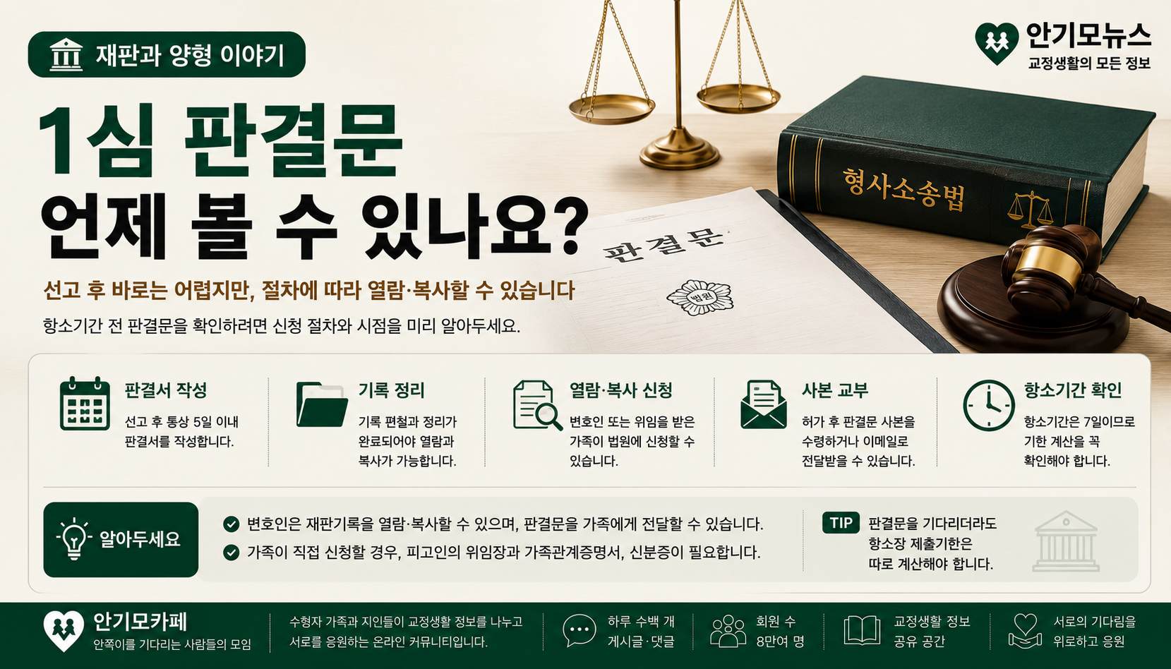 “법정구속 뒤 1심 판결문은 언제 볼 수 있나요?”…항소기간 전 열람·복사 시점과 변호사·가족이 확인할 신청 절차