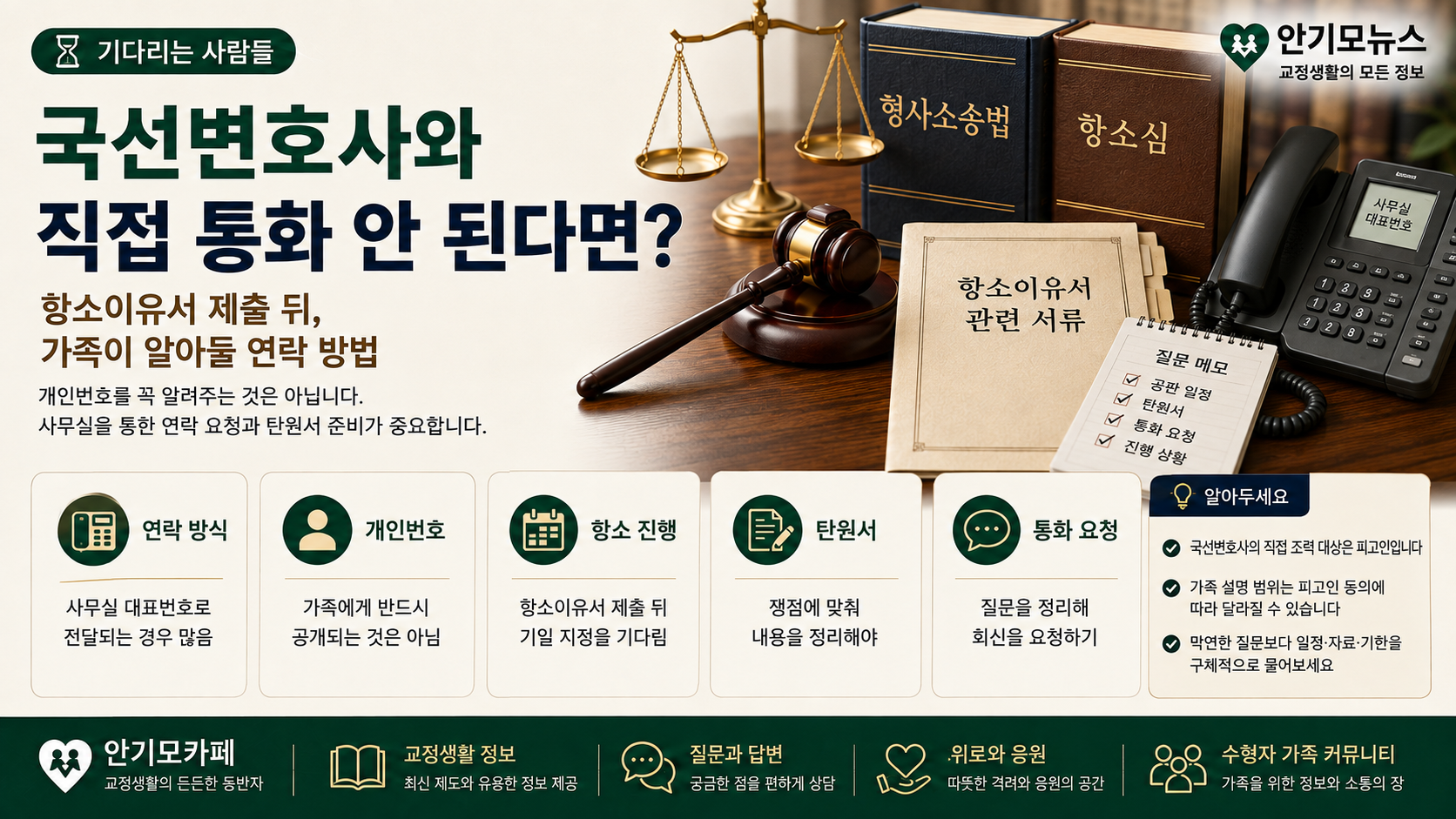 “국선변호사와 한 번도 통화하지 못했어요”…항소이유서 제출 뒤 재판 상황을 알 수 없어 답답한 수용자 가족들이 확인할 연락 방법