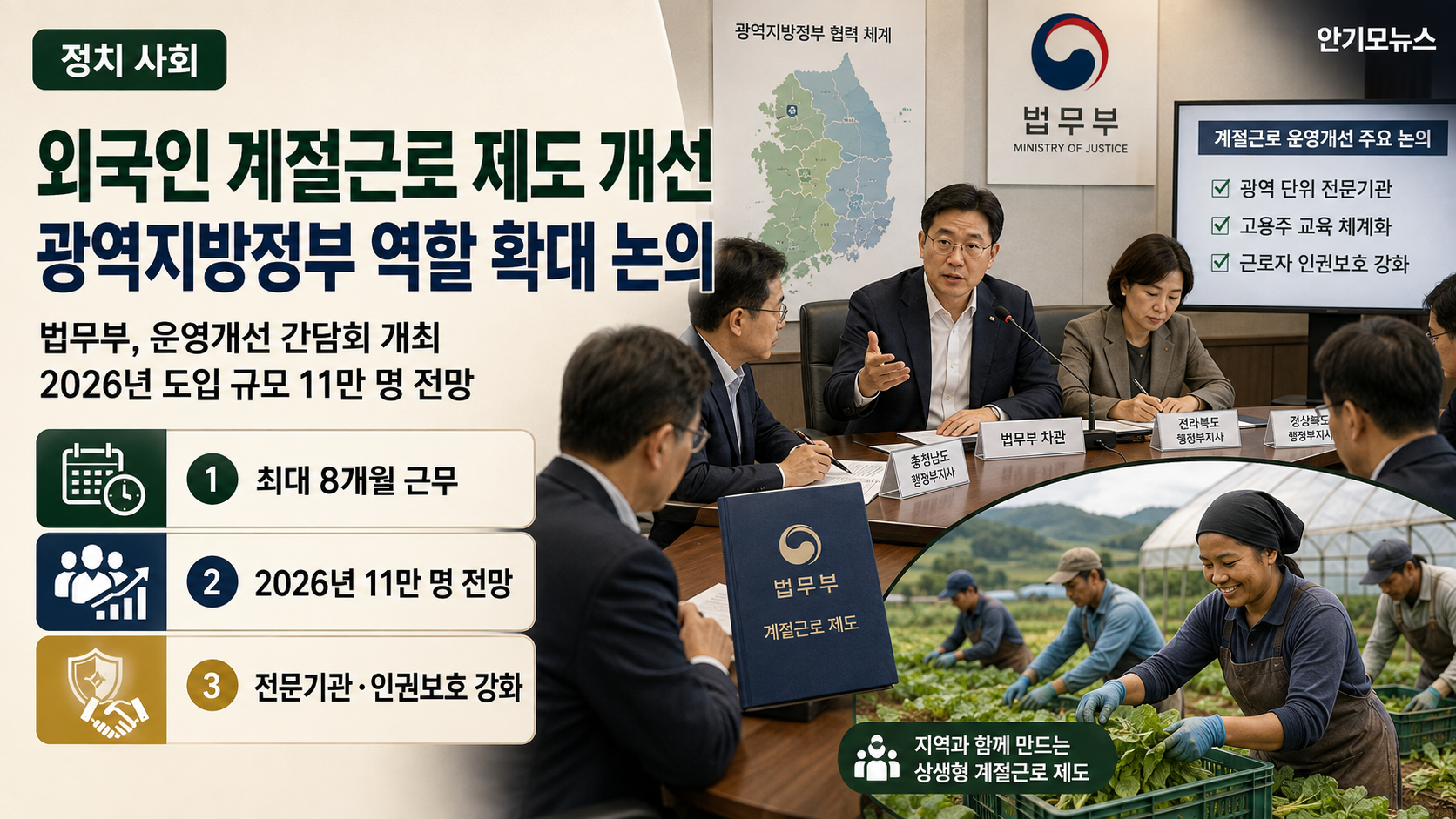 외국인 계절근로자 11만 명 시대…법무부, 광역지방정부 역할 확대 추진