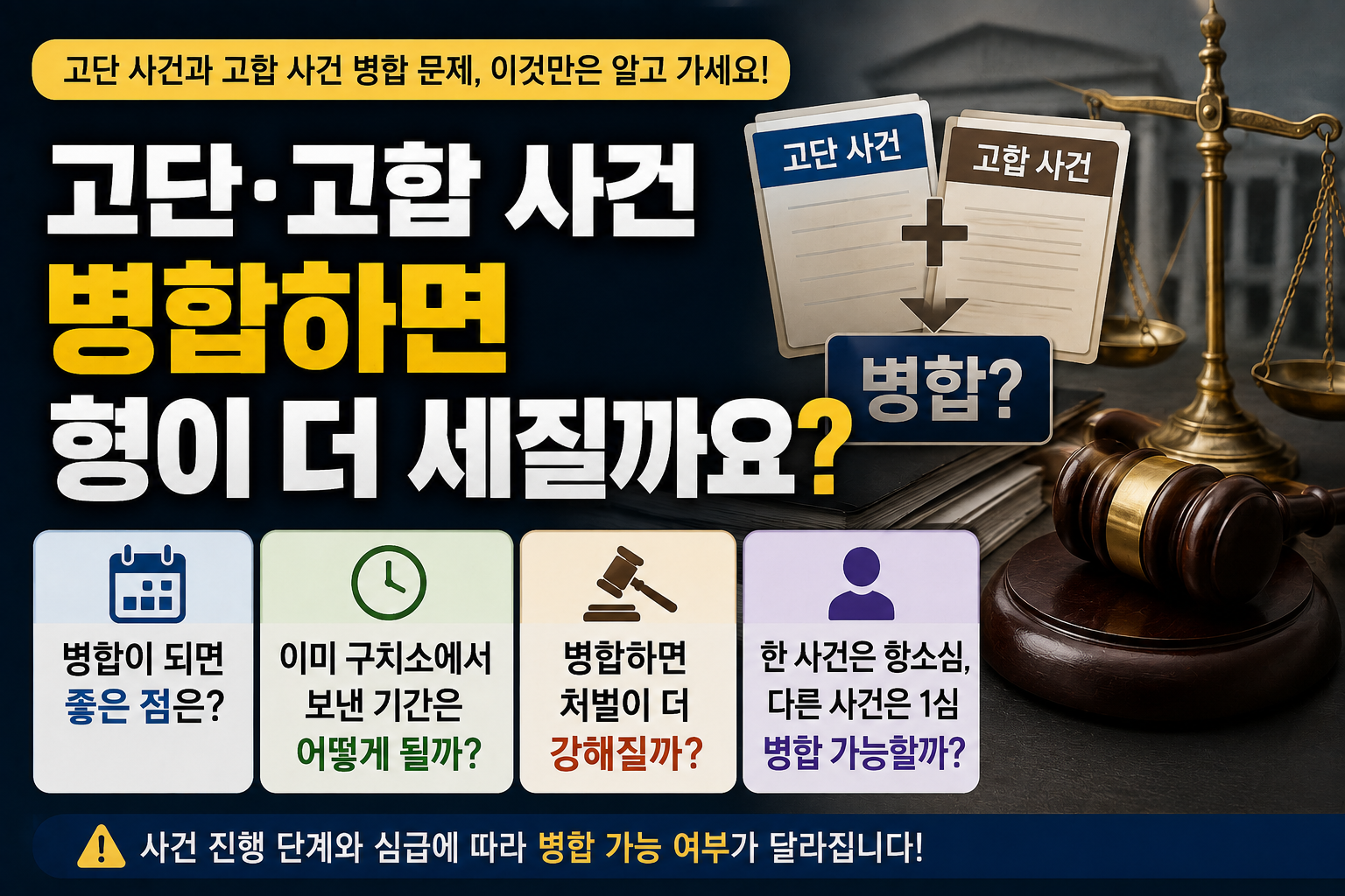 “고단 사건과 고합 사건, 병합하면 형이 더 세질까요?”…가족들이 궁금해하는 형사사건 병합