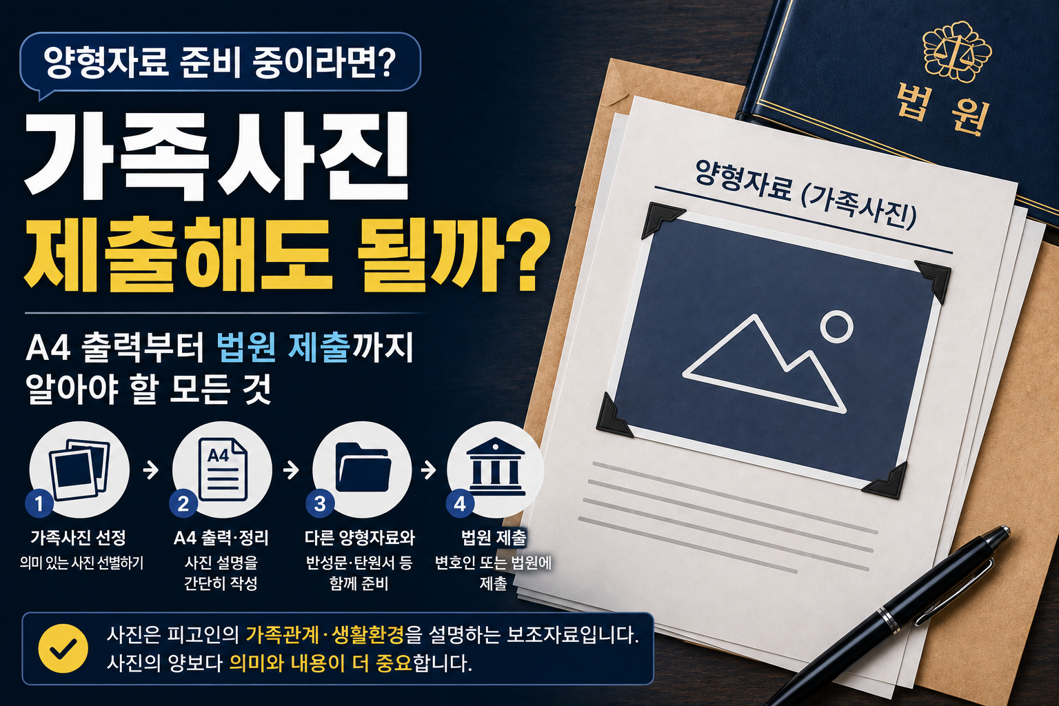 양형자료로 가족사진 제출해도 될까? A4 출력부터 법원 제출 전 확인할 내용