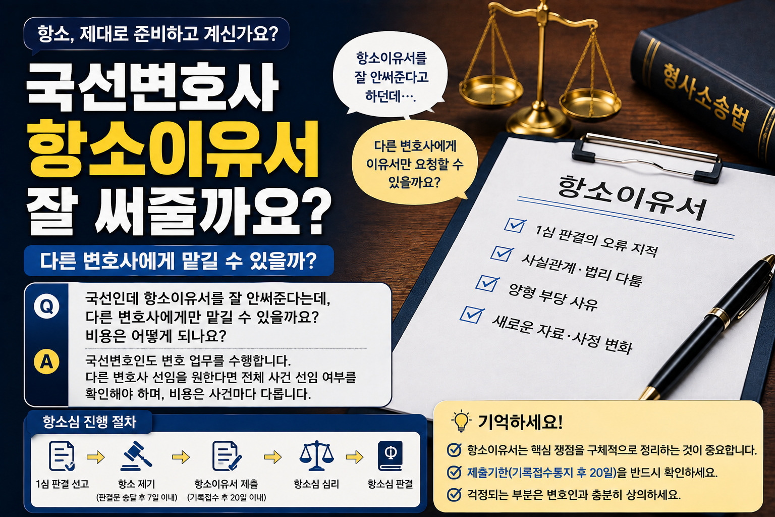 “국선변호사가 항소이유서를 잘 써줄지 걱정돼요”…다른 변호사에게 작성만 맡길 수 있을까