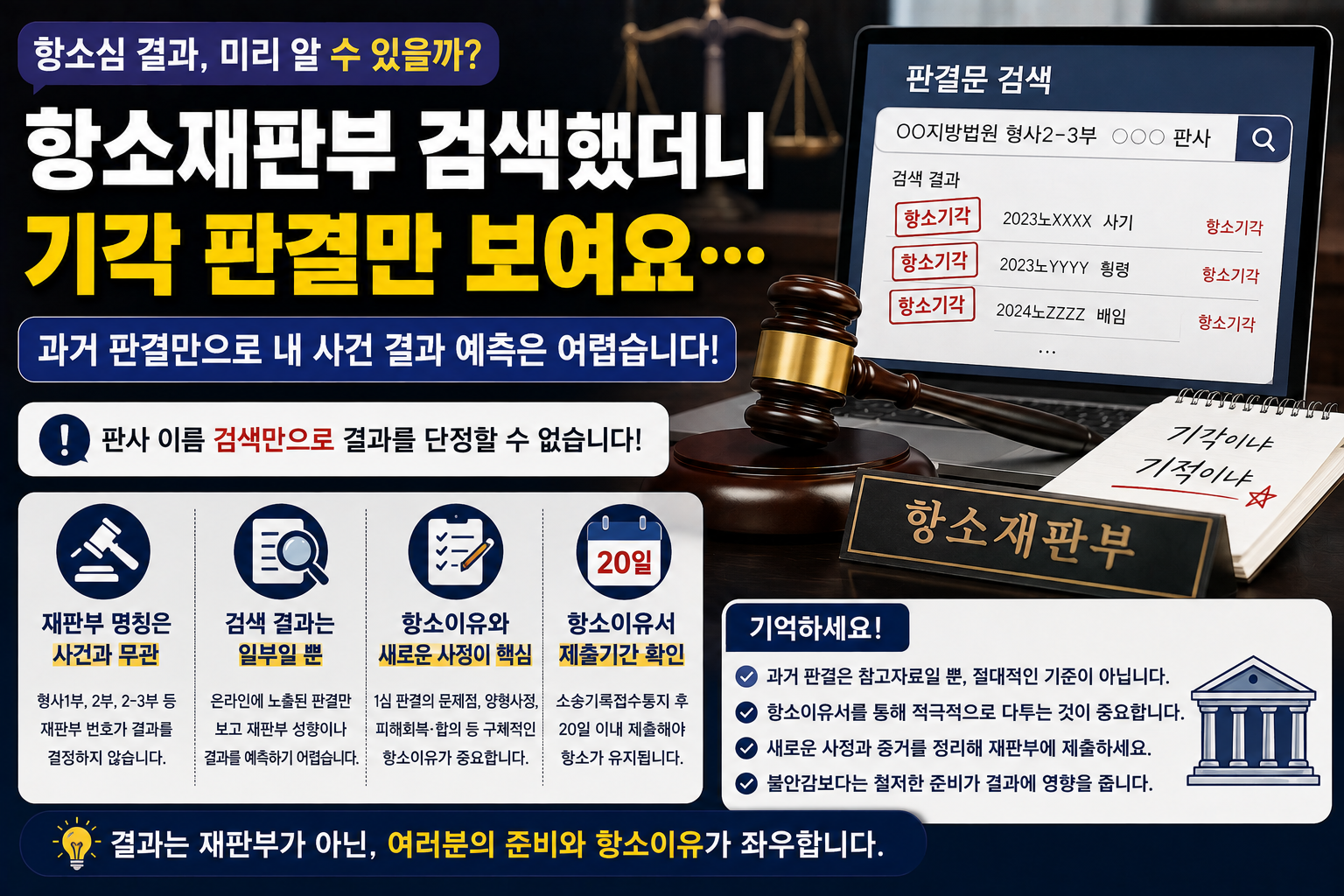 “항소재판부 검색해보니 기각 판결만 보여요”…재판부 과거 판결로 내 사건 결과 예측할 수 있을까