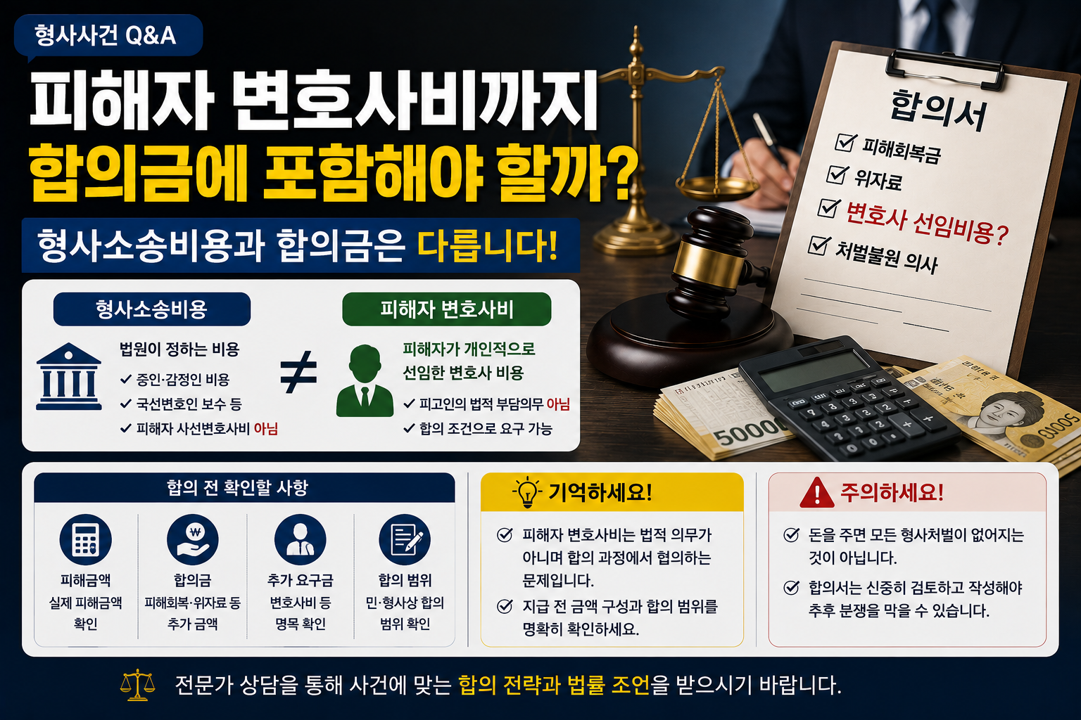“피해자가 선임한 변호사비까지 합의금에 넣어달라는데”…형사사건에서도 피고인이 부담해야 할까