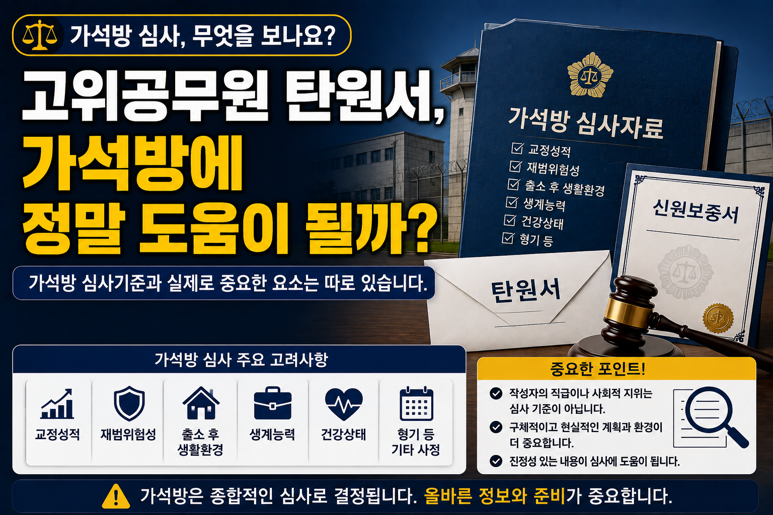 “고위공무원이 탄원서 써주면 가석방에 유리하다?”…가석방 심사에서 실제로 보는 것은