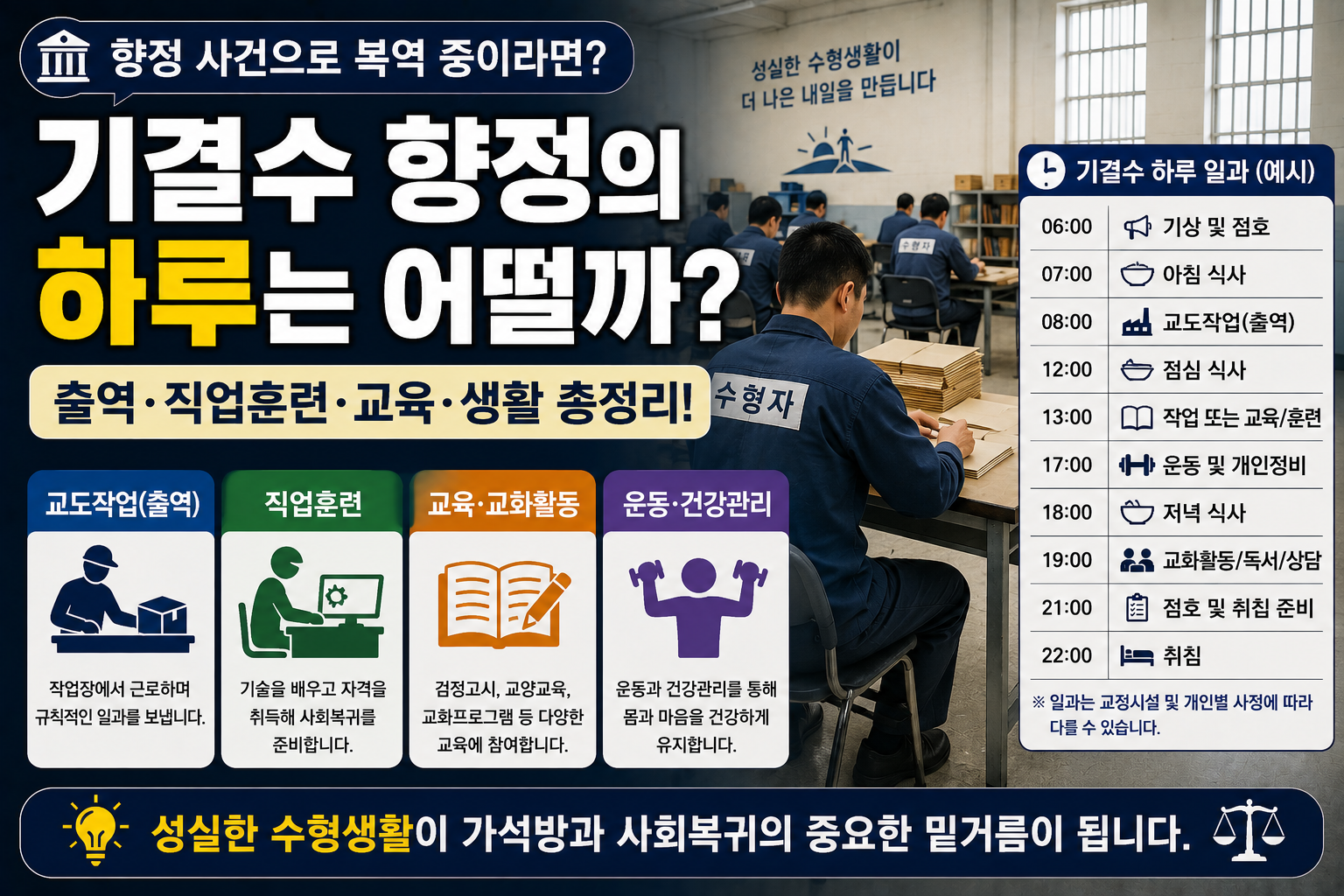 “향정 사건으로 몇 년 복역하면 하루를 어떻게 보내나요?”…기결수의 교도소 생활과 출역