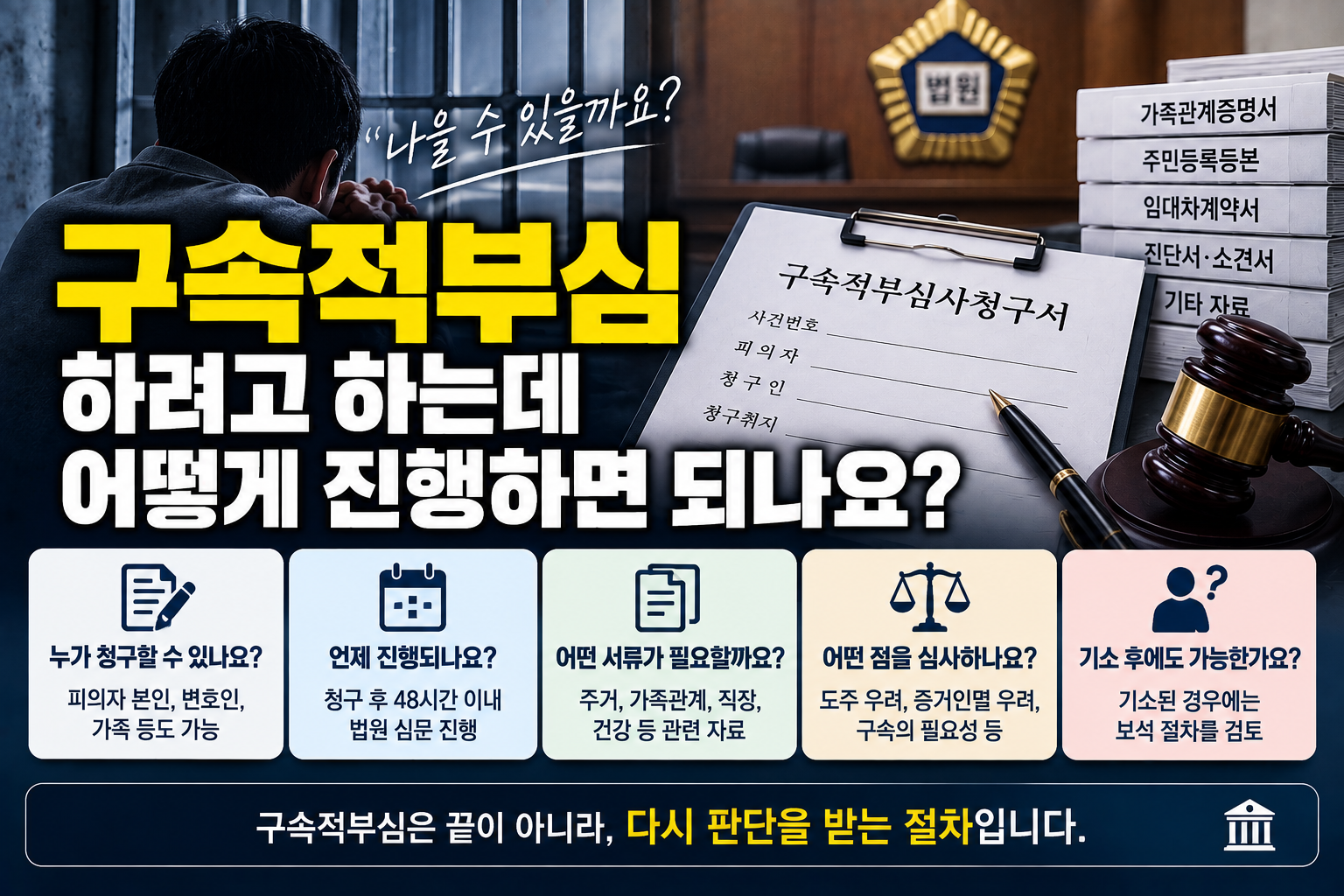 “구속적부심 하려는데 가족은 뭘 준비해야 하나요?”…청구 절차와 준비자료 총정리