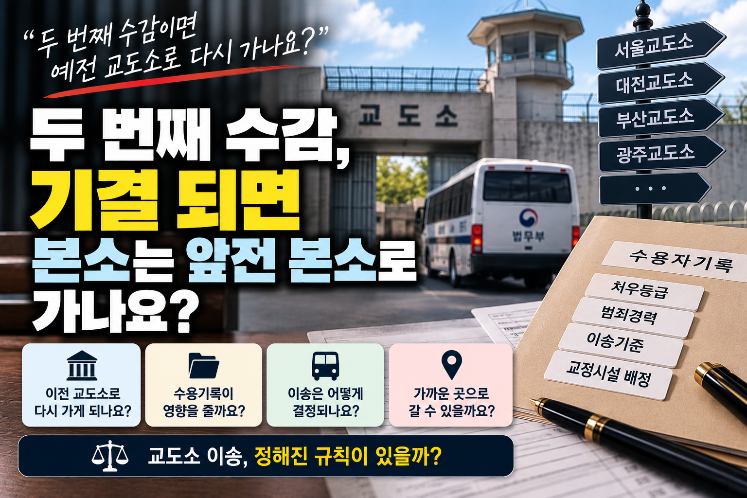 “두 번째 수감이면 예전에 있던 교도소로 다시 가나요?”…기결수 ‘본소’ 어떻게 정해질까