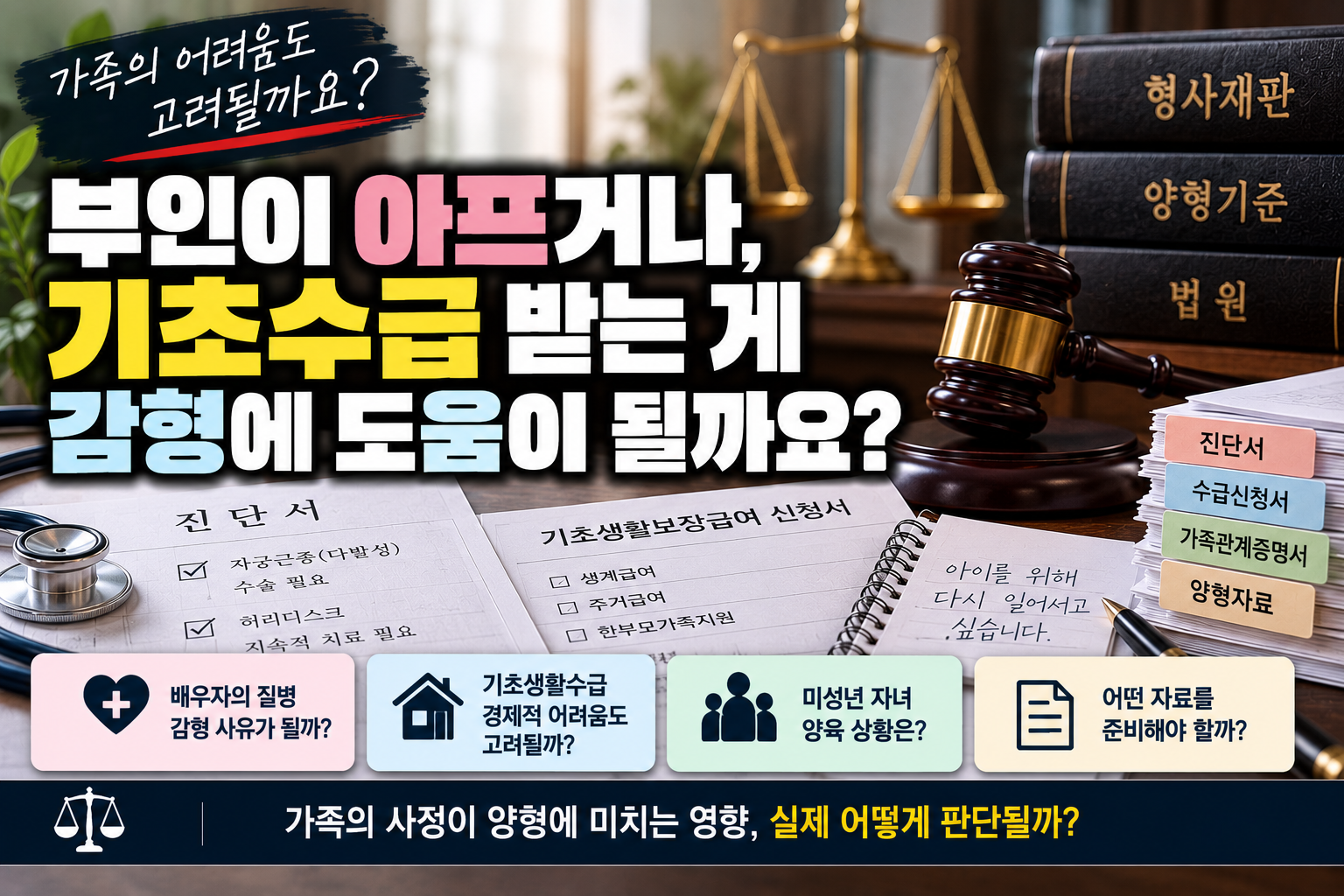 “아내가 아프고 아이도 있는데 감형될 수 있을까요?”…가족의 생계곤란도 양형에 반영될까