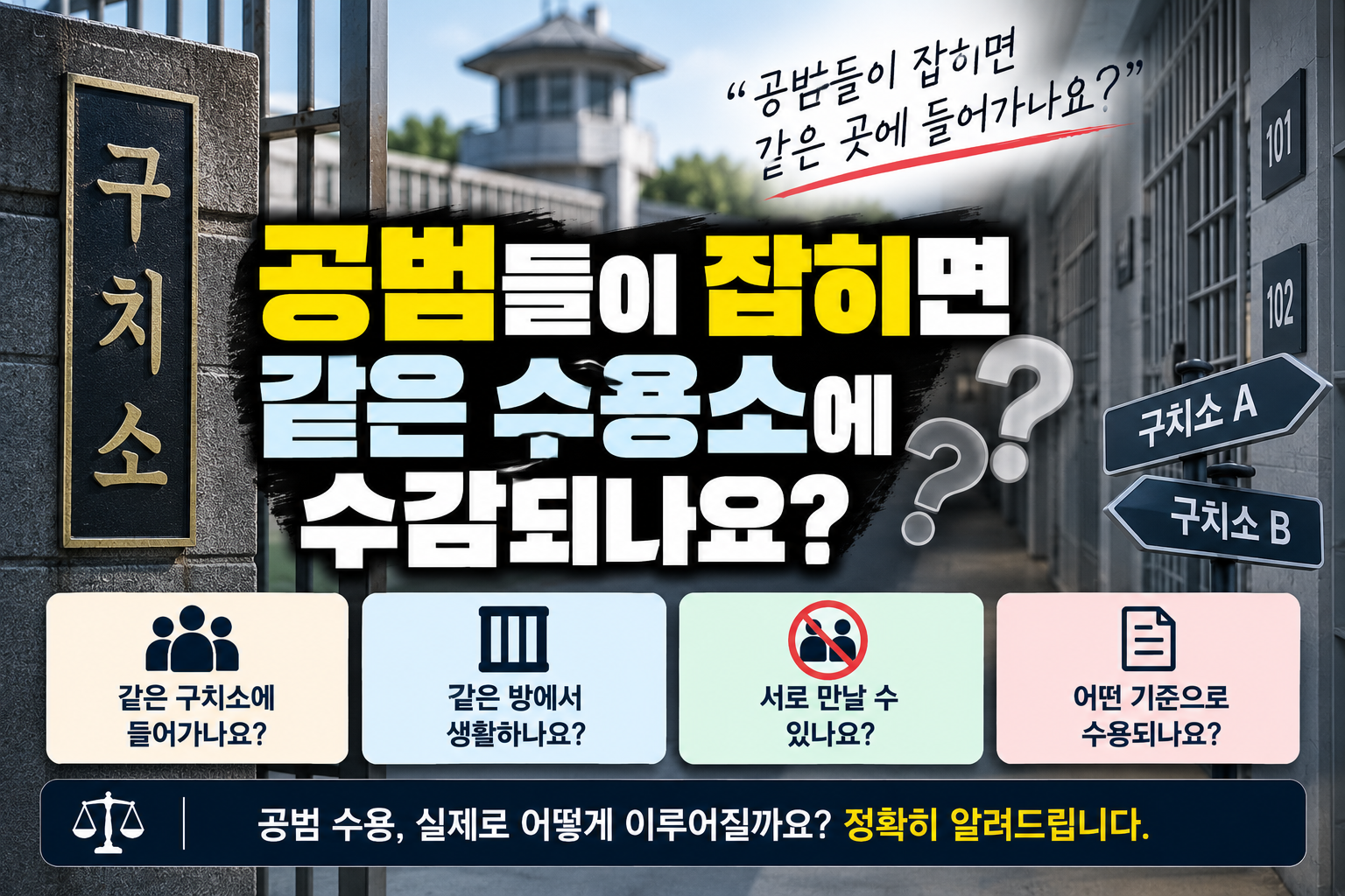 “공범들이 잡히면 같은 구치소에 들어가나요?”…같은 시설이어도 서로 만날 수 있을까