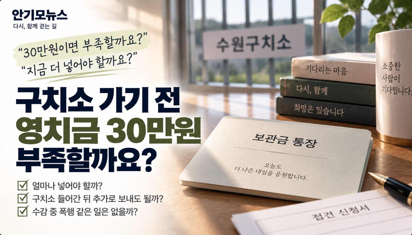 “구치소 가기 전 영치금 30만원 넣었는데 부족할까요?”…처음 수감된 가족이 알아둘 것