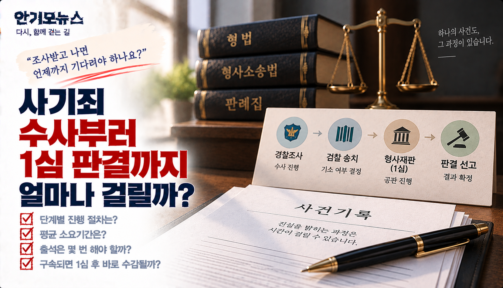“사기죄로 고소당했는데 1심까지 얼마나 걸리나요?”…경찰조사부터 판결까지