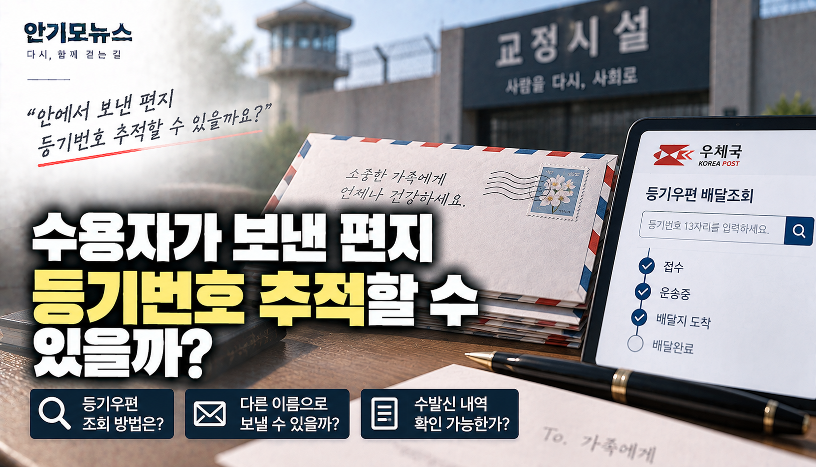 “안에서 보낸 편지, 등기번호 추적할 수 있나요?”…수용자 편지 발송내역 어디까지 남을까
