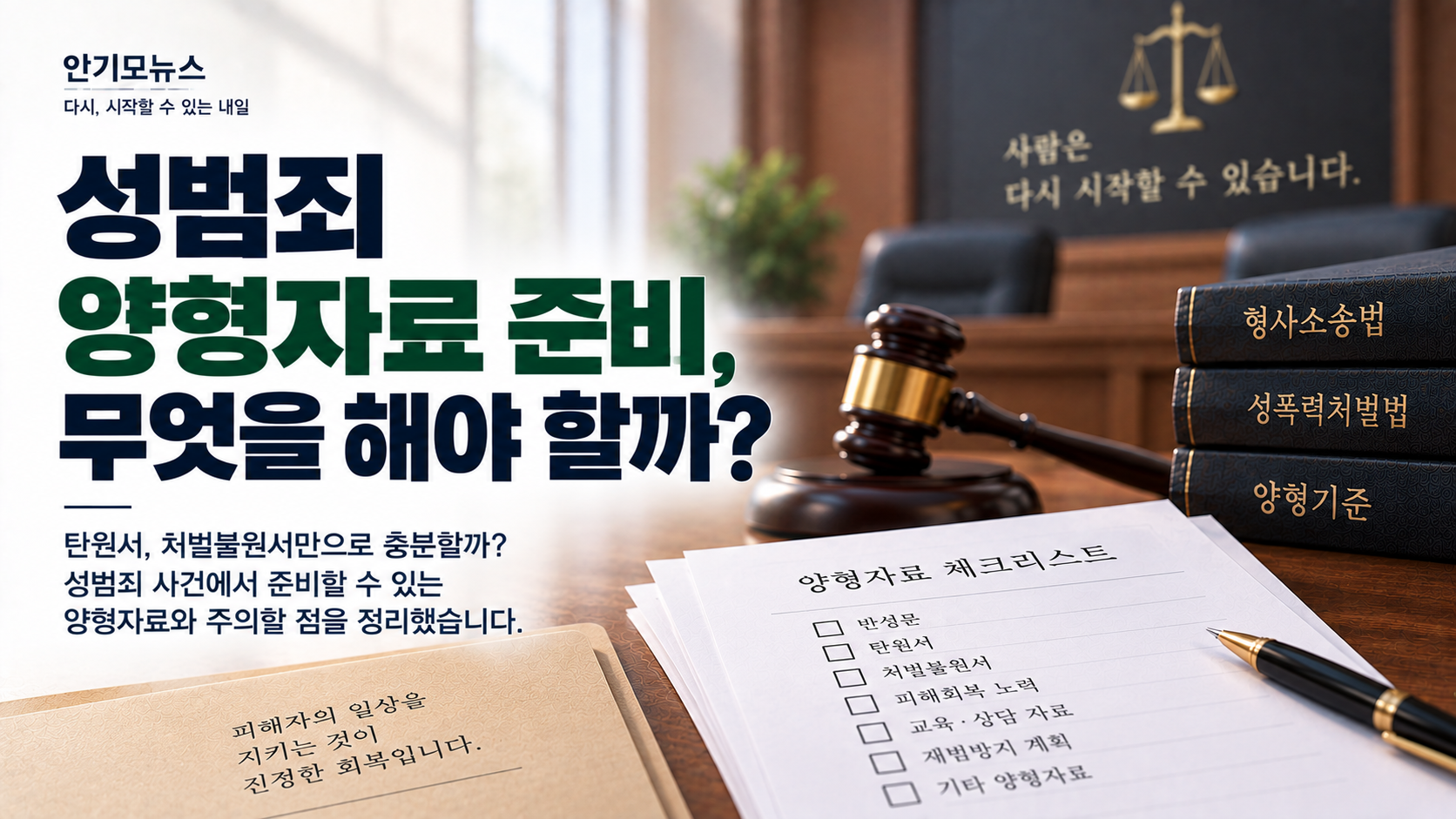 “성범죄 양형자료, 탄원서·처벌불원서 말고 뭘 준비하나요?” 가족이 먼저 확인할 준비 방향