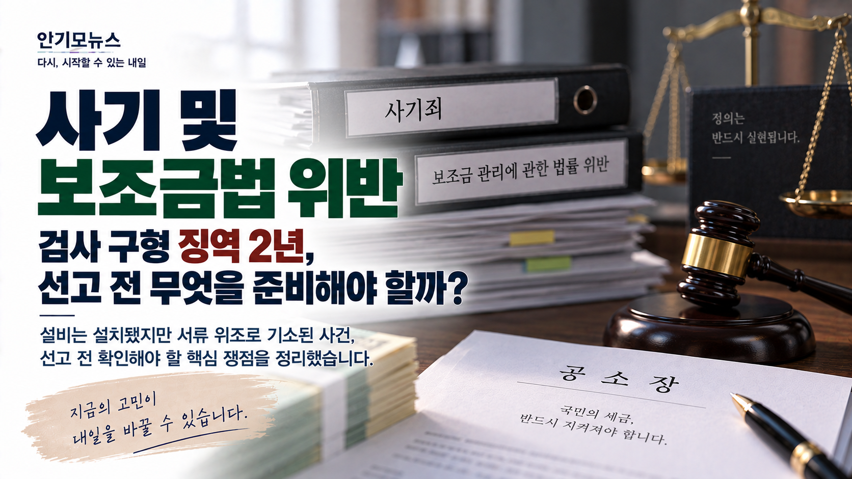 “사기·보조금법 위반, 검사가 징역 2년을 구형했어요” 선고 3주 전 무엇을 준비해야 할까