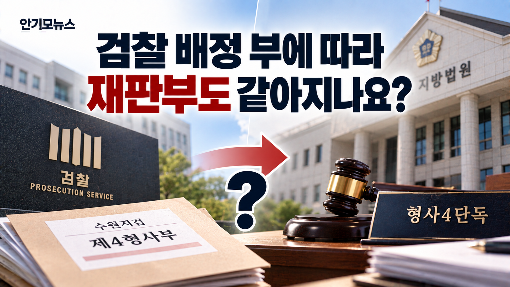 “검찰 제4형사부에서 기소되면 재판도 형사4단독인가요?”…검찰부서와 법원 재판부는 별개