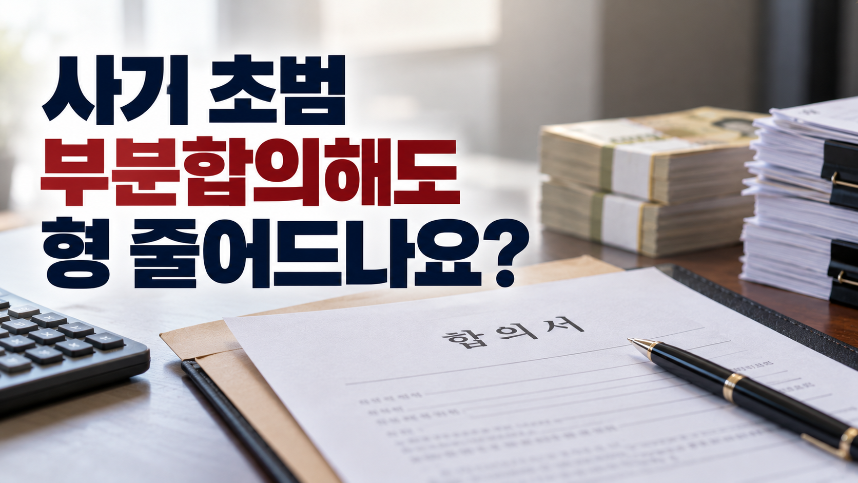 “사기 초범인데 절반 정도만 합의했습니다”…부분합의해도 형량 줄어들 수 있을까