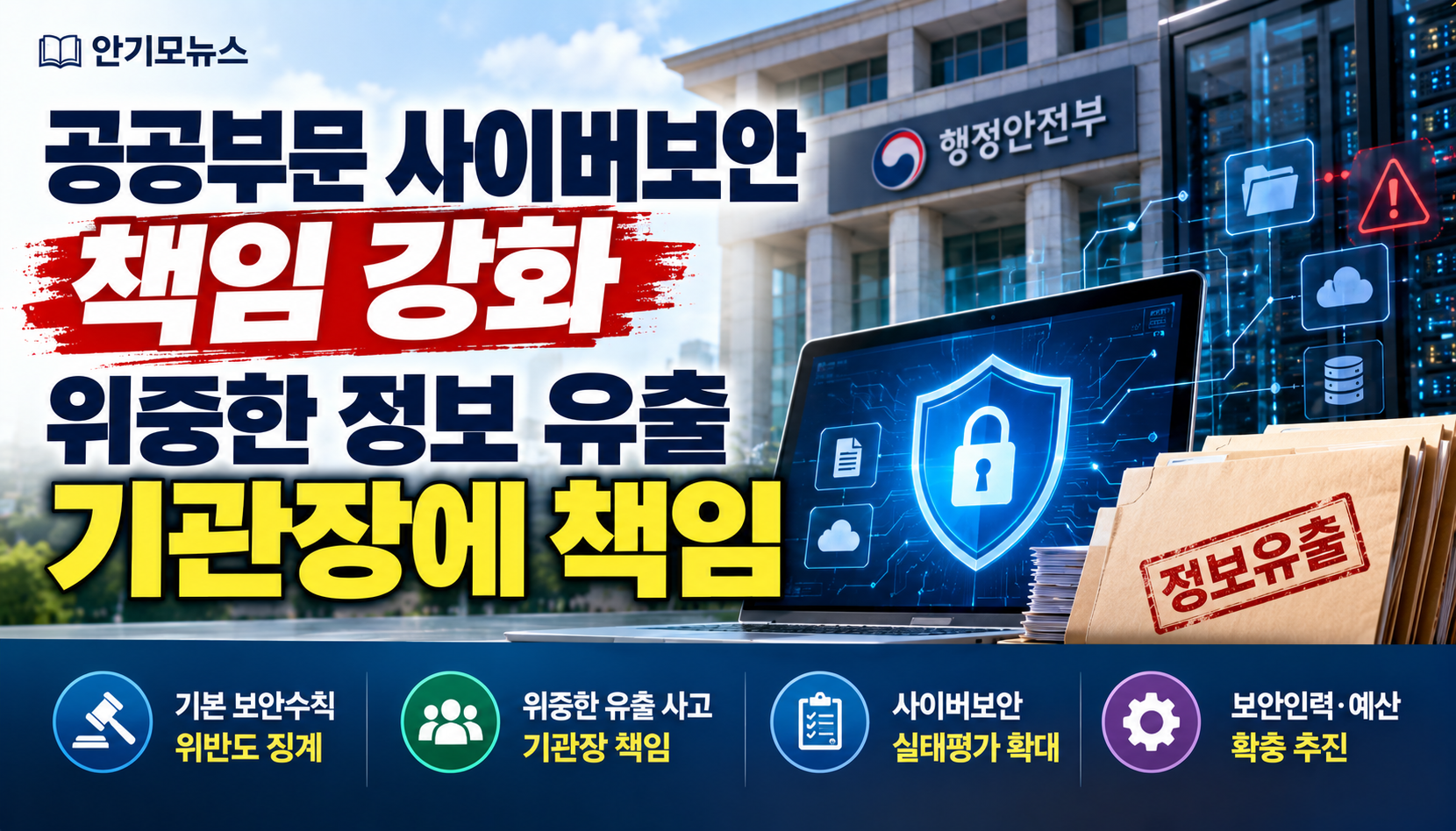 공공기관 정보유출, 기관장도 책임 묻는다…기본 보안수칙 위반도 징계