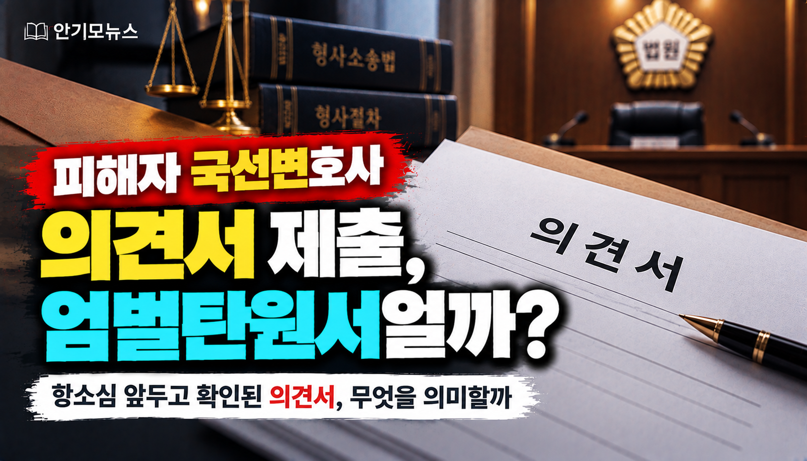 “피해자 국선변호사가 의견서를 제출했습니다”…혹시 엄벌탄원서일까
