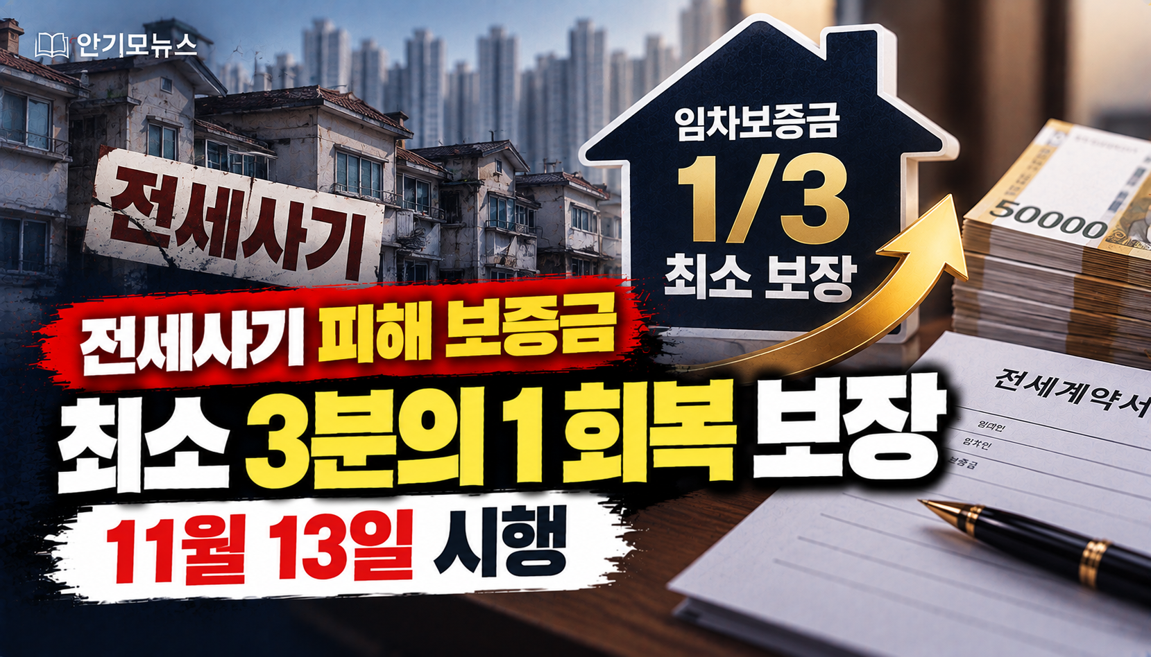 전세사기 피해 보증금 ‘최소 3분의 1 회복’ 보장…11월 13일 시행