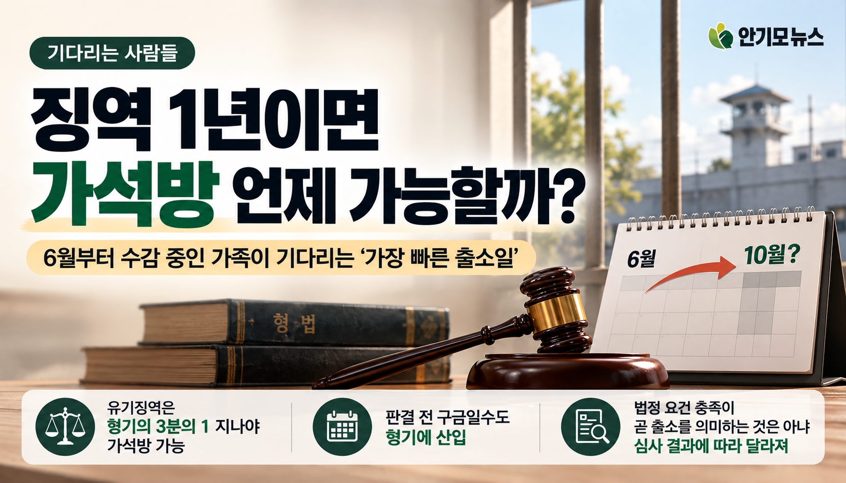 “징역 1년이면 가석방 언제 가능할까요?”…6월부터 수감 중인 가족이 기다리는 ‘가장 빠른 출소일’