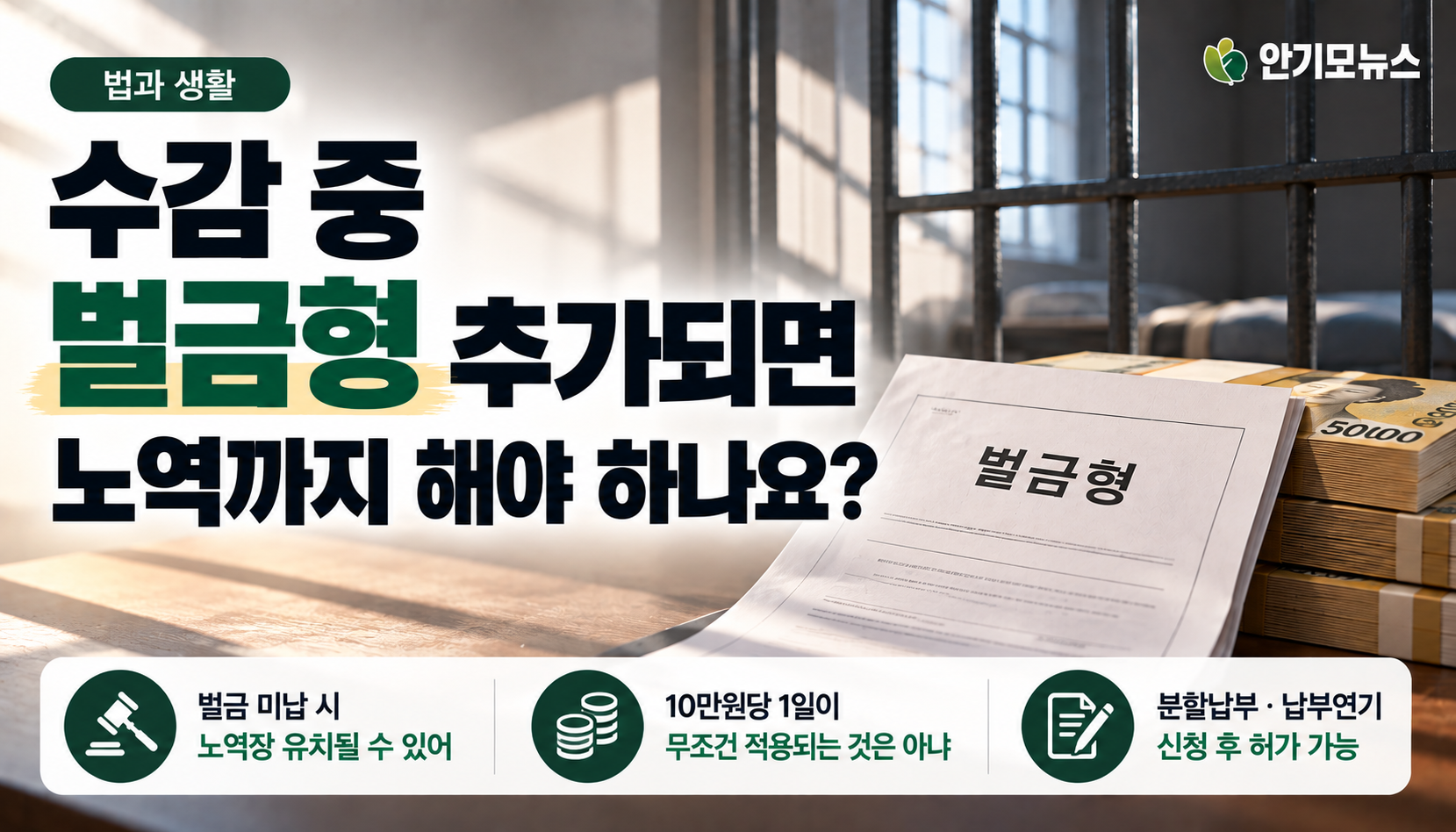 “수감 중 벌금형까지 나오면 노역도 추가로 살아야 하나요?”…출소 앞둔 가족들이 궁금한 벌금 집행