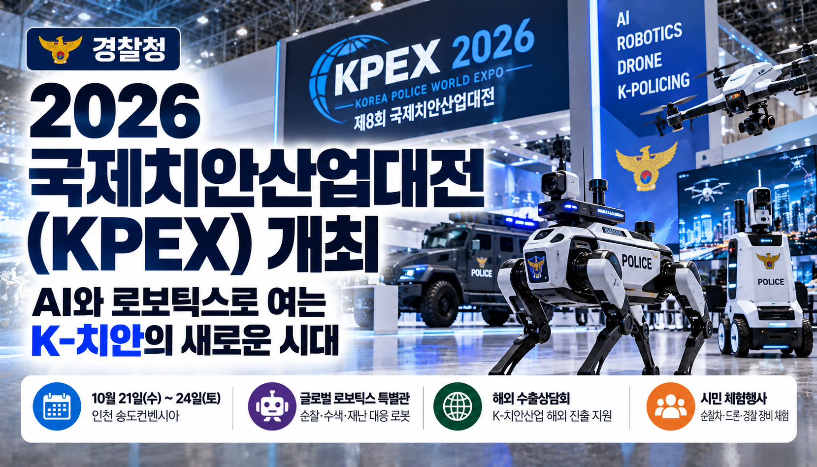 AI 순찰로봇부터 치안 드론까지…경찰청, 21일 ‘2026 국제치안산업대전’ 개최