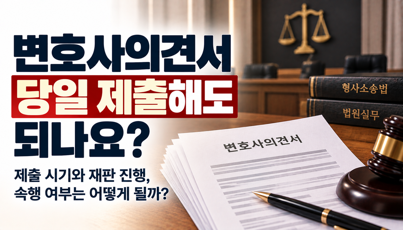 “월요일 재판인데 변호인의견서가 아직 안 나왔어요”…공판 당일 제출해도 괜찮을까?