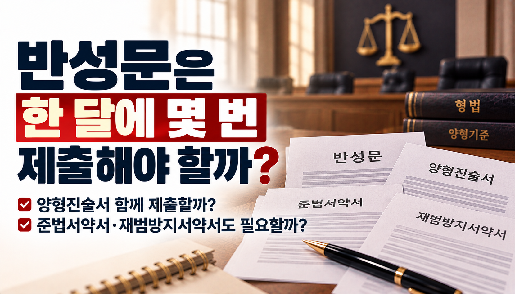“반성문은 한 달에 몇 번 써야 하나요?”…양형진술서·준법서약서까지, 형사재판 서류 준비에 고민하는 가족들