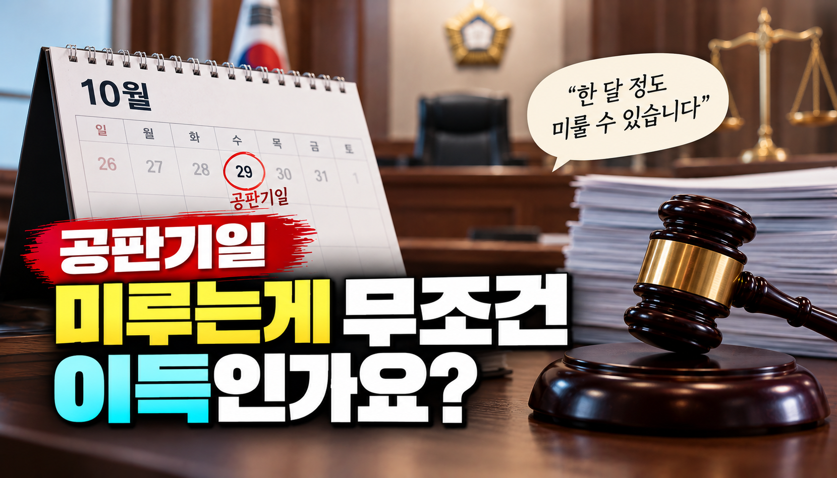 “공판기일은 무조건 미루는 게 유리하다는데”…형사재판 연기, 실제로 도움이 될까