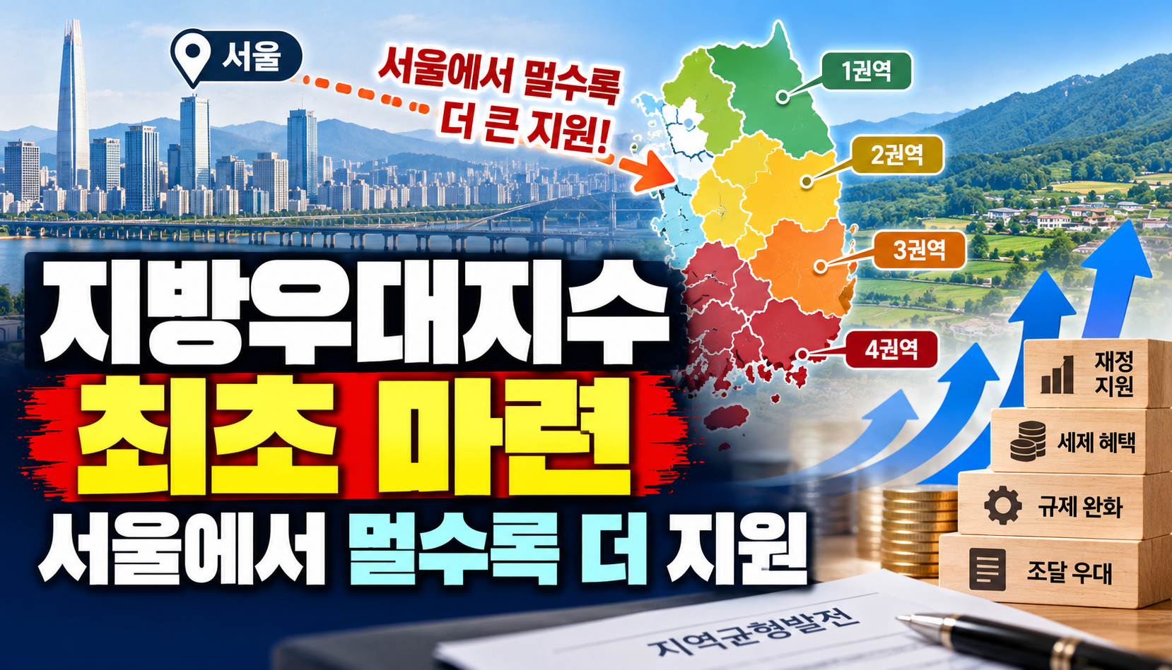 서울에서 멀수록 정부 지원 확대…‘지방우대지수’ 첫 도입, 2027년부터 적용