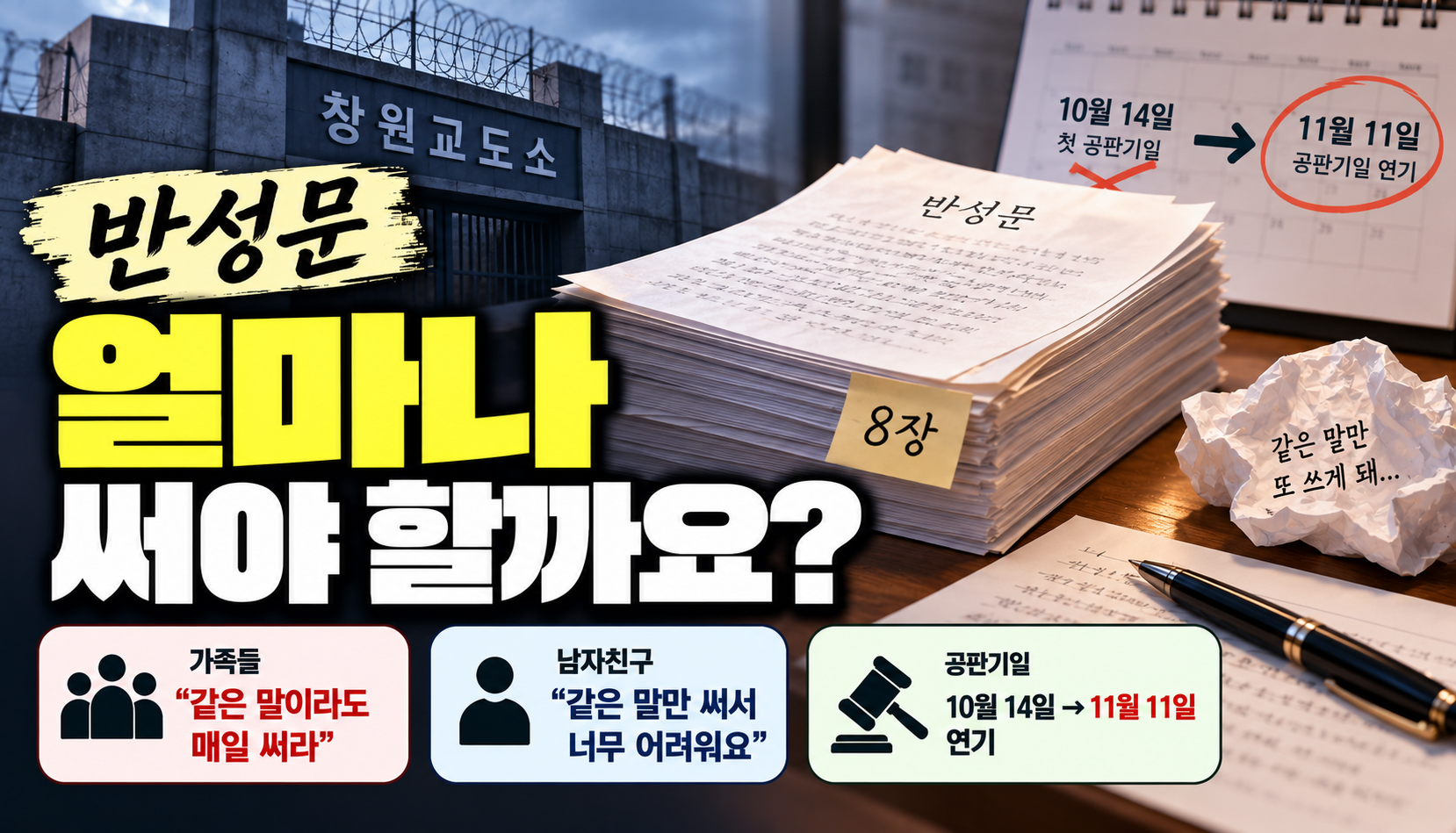 “반성문 8장 썼는데 더 써야 할까요?”…재판 앞둔 수용자와 가족의 고민