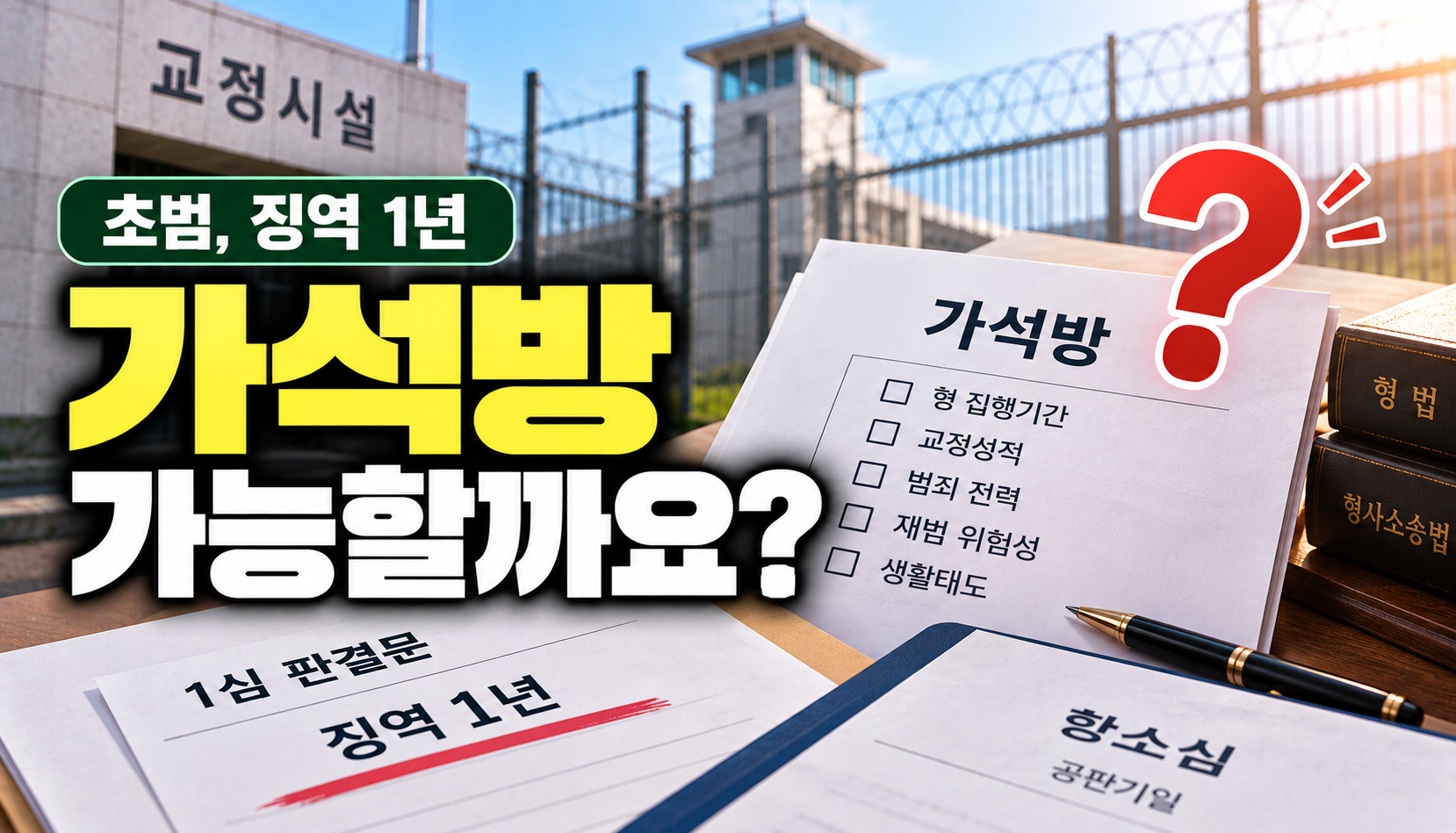 “징역 1년 선고받고 항소 준비 중인데”…초범도 가석방 대상이 될 수 있을까?