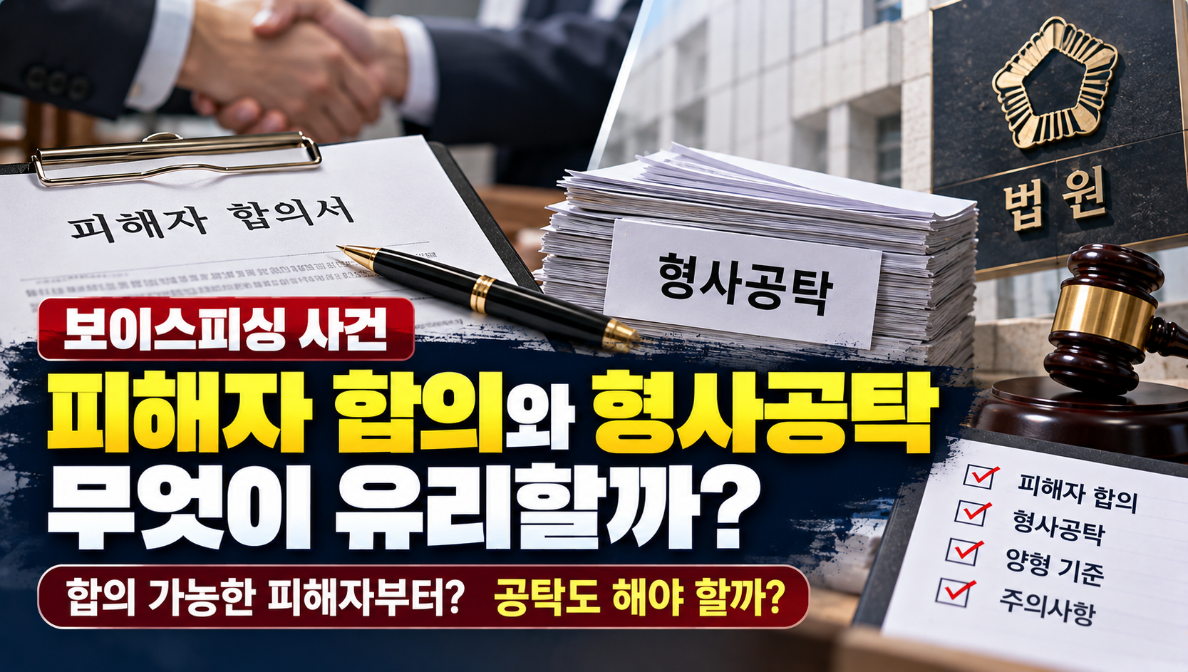보이스피싱 사건, 피해자 합의와 형사공탁 중 무엇이 유리할까?…양형에 미치는 영향과 주의사항