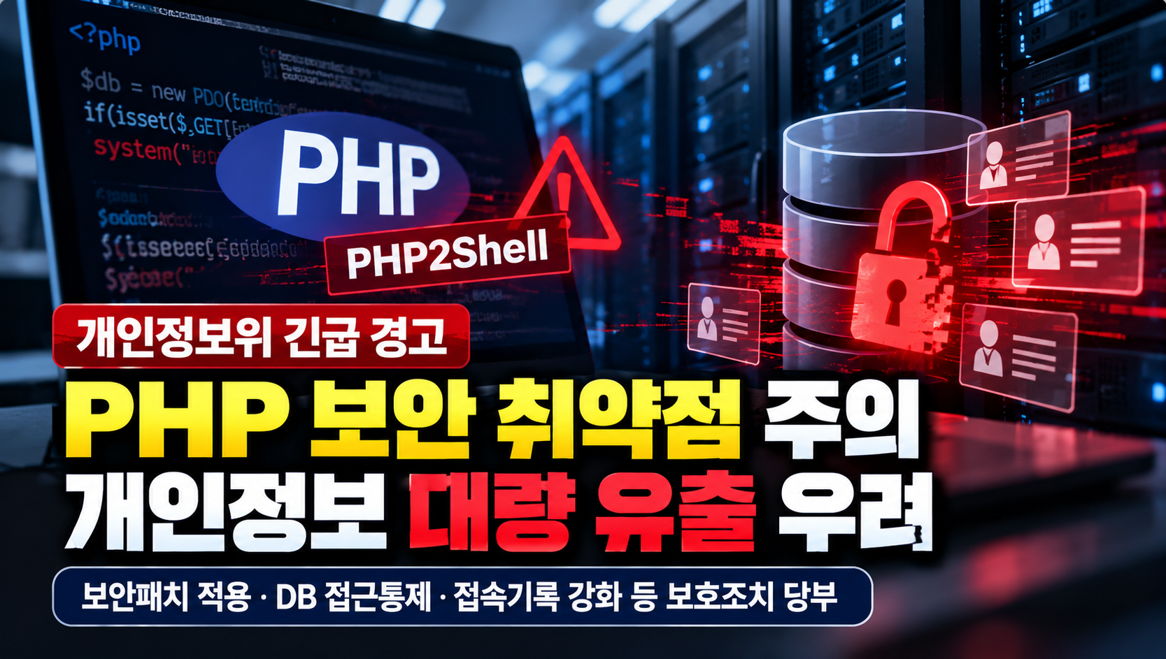 개인정보위, 'PHP 보안 취약점' 긴급 경고…개인정보 대량 유출 우려에 보안 강화 당부