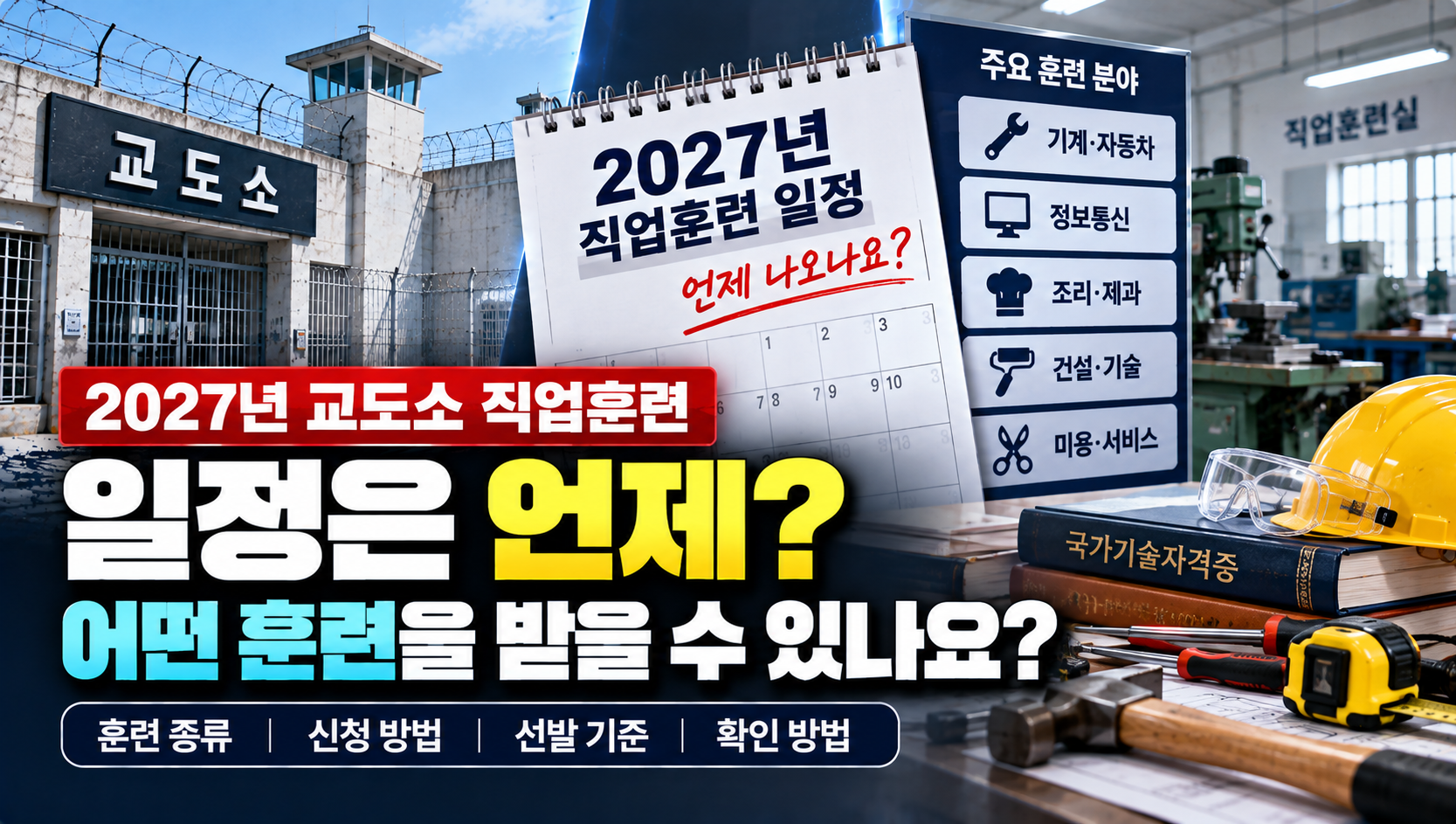 2027년 교도소 직업훈련 일정 언제 나올까?…훈련 종류부터 신청·선발 기준까지