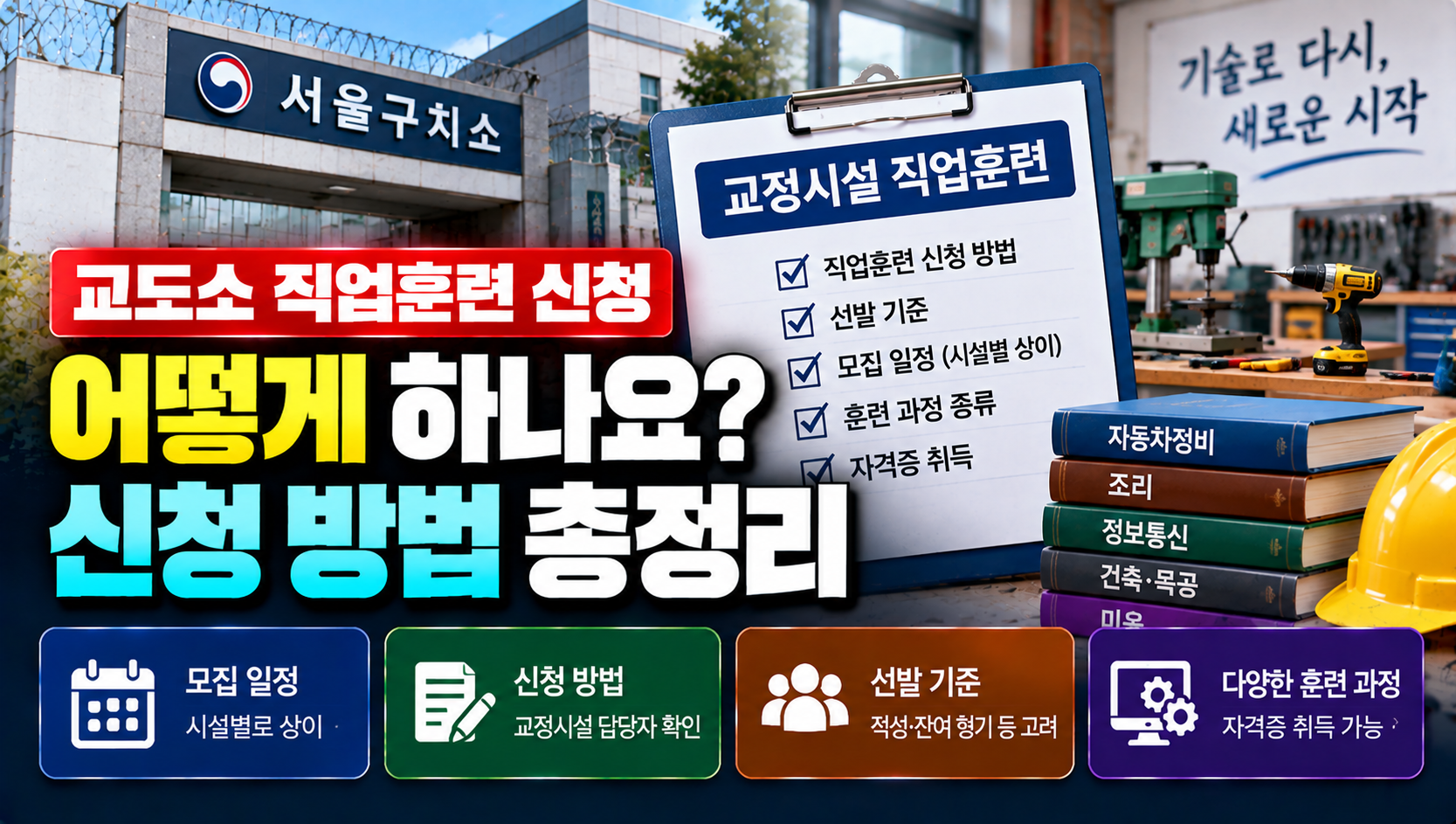 교도소 직업훈련 신청, 가족이 대신 알아볼 수 있을까?…형 확정 후 신청·선발 절차 총정리