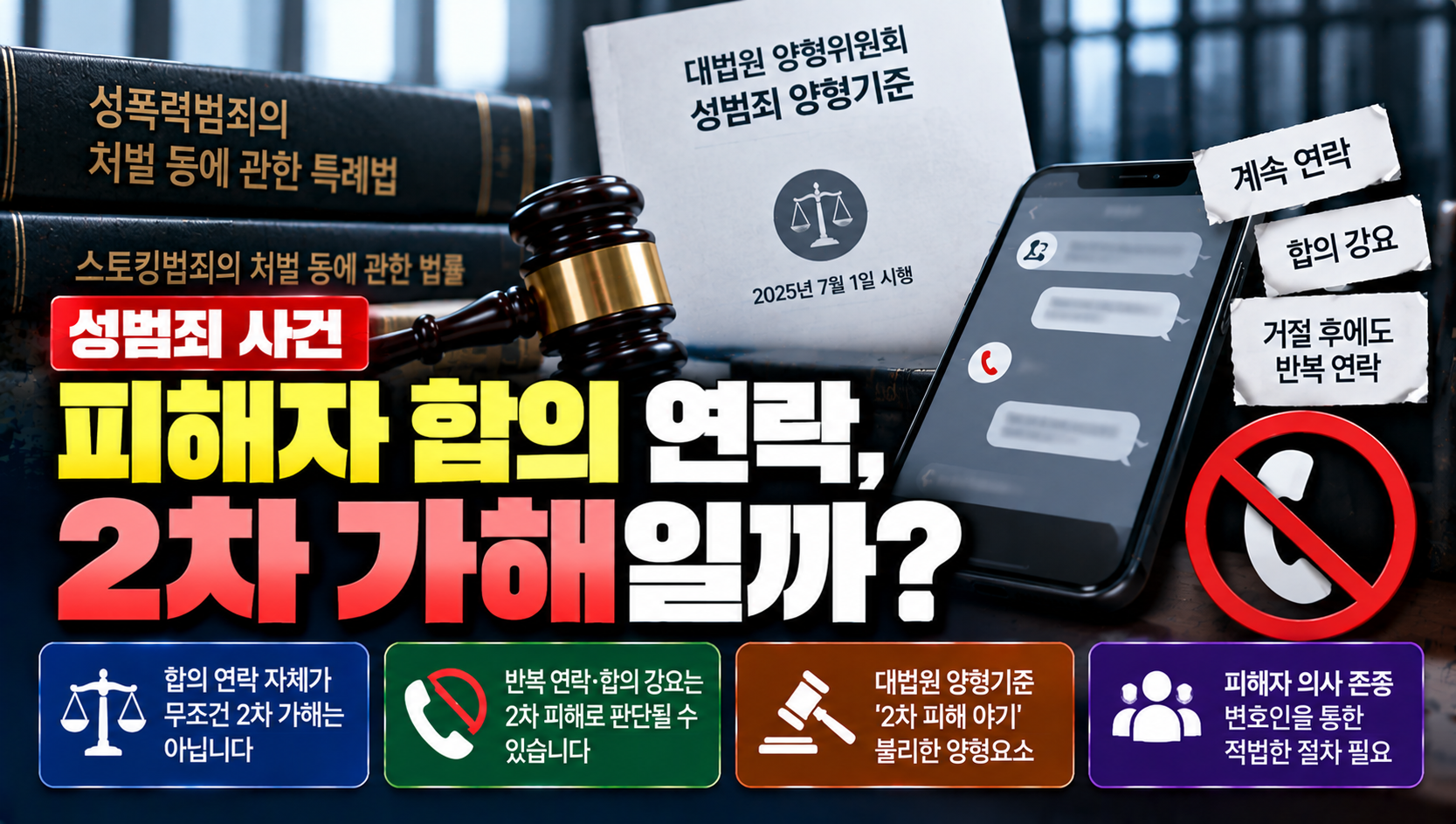 성범죄 피해자에게 합의 연락하면 2차 가해일까?…반복 연락·합의 강요는 양형에도 불리