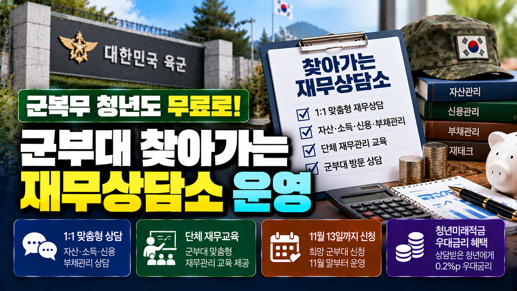 군복무 청년도 무료 재무상담 받는다…정부, 군부대 찾아가는 1:1 맞춤형 상담 추진